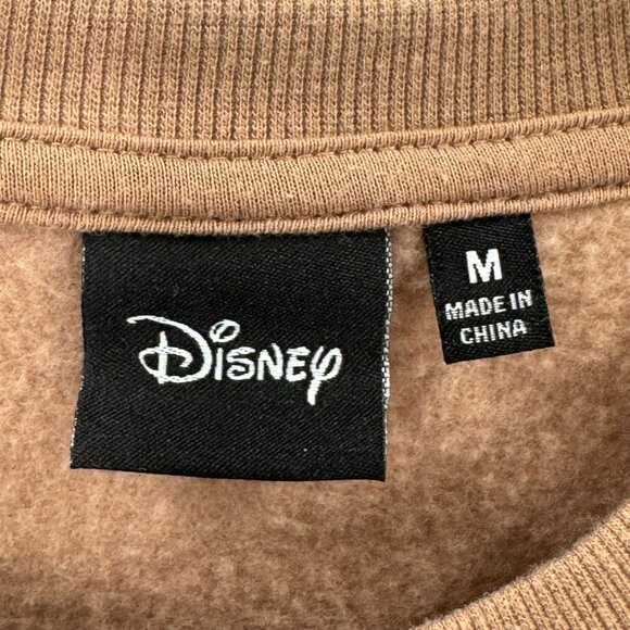 Disney Mickey Crew Neck Sweatshirt Tan With Floral Graphics Womens M - Picture 9 of 10